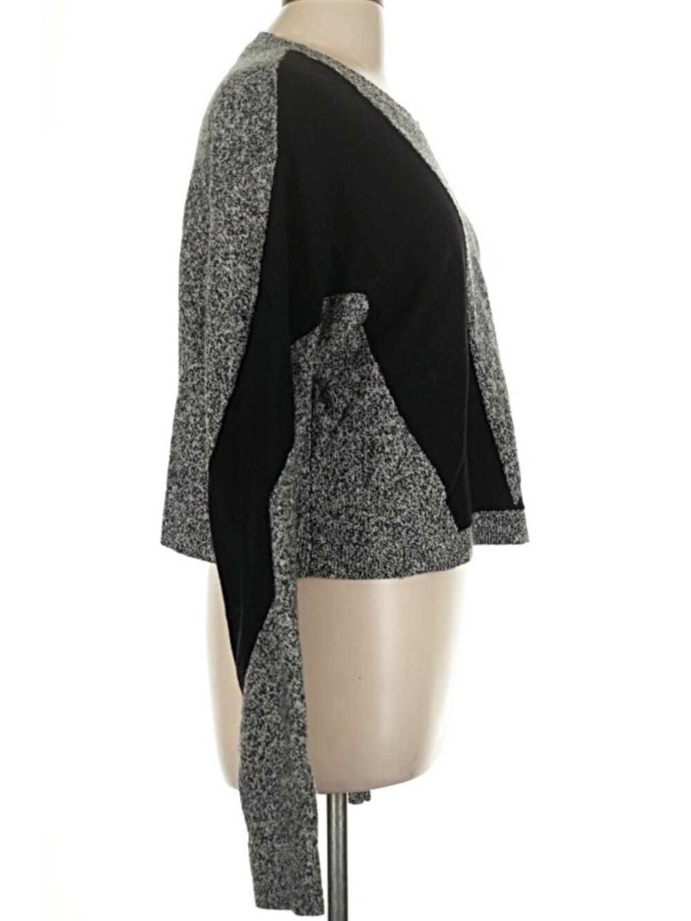 Public School Sana Pullover Sweater Large Colorblock Gray Black - Picture 6 of 8